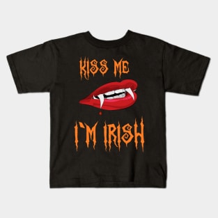 Kiss Me I'm Irish Halloween Vampire Kids T-Shirt